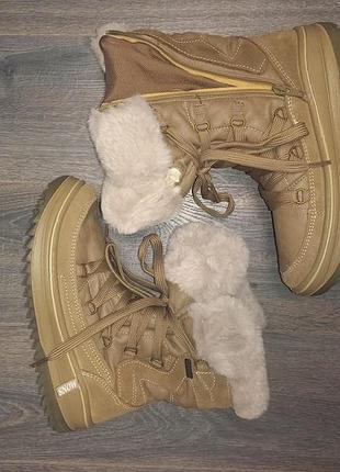 Термоботинки ботинки сапоги зимние cortina dei tex кожа замша мех германия 36-37р