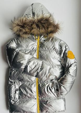 Куртка зимняя детская с натуральным мехом для девочки