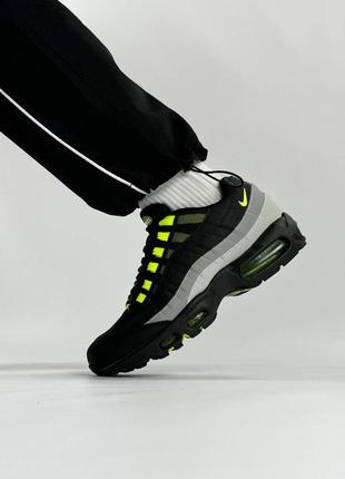 Кросы кросовки кроссовки кроси кросівки nike air max 95 black grey neon  кроссовкі найк еір макс 95 найк 95