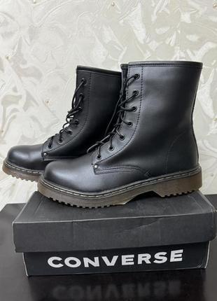 Ботинки берцы полуботинки натуральная кожа как dr martens на шнуровке стильные модные классные