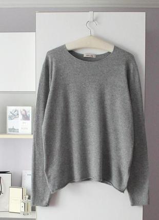 Сірий джемпер з вовною мериноса і кашеміром від wool&co