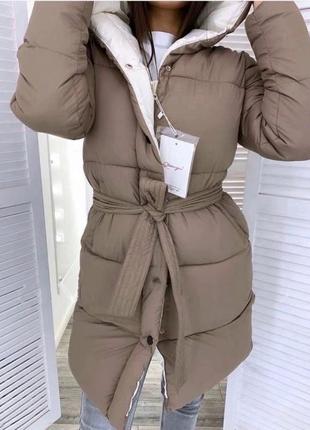 Куртка теплая с поясом
