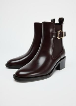 Ботинки с пряжкой zara new
