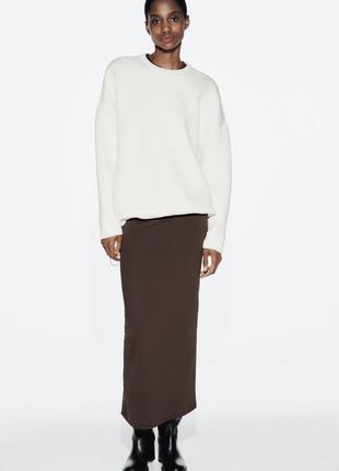 Світшот об’ємного крою з неопреновим ефектом zara - s, m