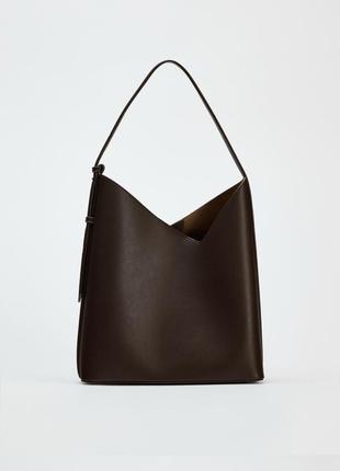 Сумка-мешок на плечо zara new