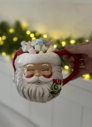 Новогодняя чашка санта клаус, santa claus, кружка, новый год