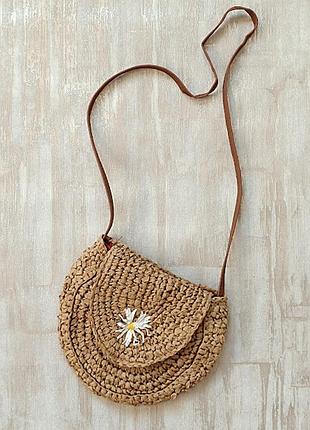 Плетеная круглая сумка из рафии kiabi
