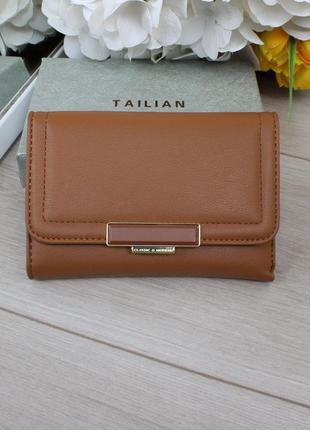 Женский стильный и качественный кошелек из эко кожи рыжий