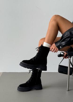 В наличии и под заказ зимние берцы натур замш черные 36-41р