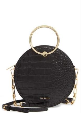Брендова вишукана кругла сумочка ted baker astori croc circle crossbody шкіра
