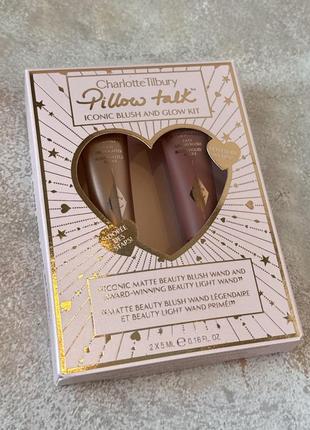 Charlotte tilbury - pillow talk iconic blush and glow kit - набір хайлайтер та румʼяна в міні форматі, 2 х 5 ml