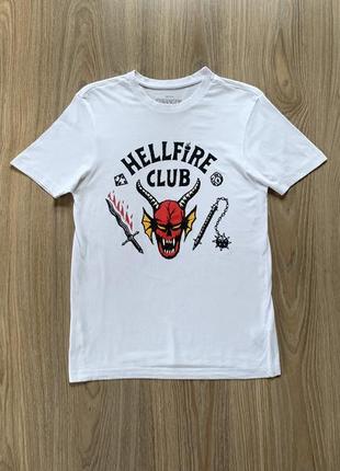 Мужская хлопковая фан футболка с принтом очень странные дела stranger things hellfire club