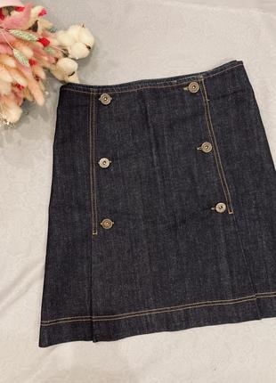 Джинсовая юбка трапеция