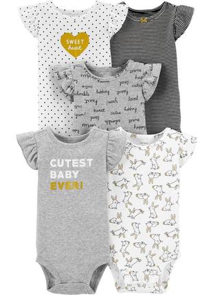 Carters комплект бодиков с коротким рукавом из 5 шт картерс боди gutes baby every