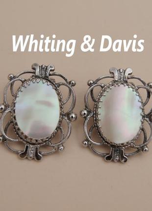 Серьги-клипсы винтаж перламутровые whiting & davis // сундук с сокровищами