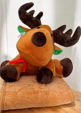 М'яка іграшка - подушка з пледом усередині лось