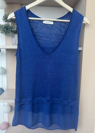 Льняной топ sandro, 100% лён