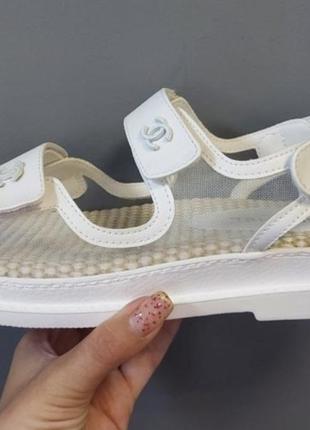 Сандалии женские  chanel dad sandals net white