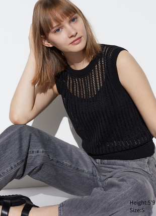 Топ без рукавов из сетки uniqlo