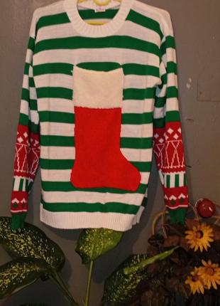 Оригинальный рождественский женский джемпер с карманом для вина