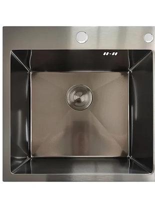 Мойка mixxus mh5050 decor nano-black из нерж. стали (цвет графит) (mx1929)