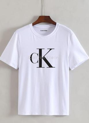 Женская футболка оверсайз oversize calvin klein кльвин кляйн белая