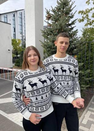 Светр новорічний різдвяний модель "великий олень" без горла