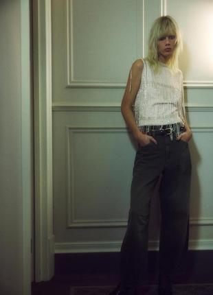 Джинсы женские серые баллоны zara new