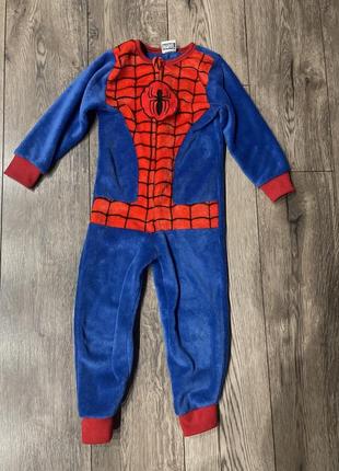 Теплая плюшевая пижама, костюм spider man