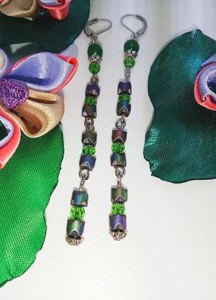 Серьги. с нефритом. авторские украшения. змейки-волшебницы