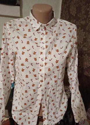 Рубашка в новогодний принт