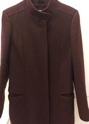 Пальто вовняне  бордового кольору mango, s