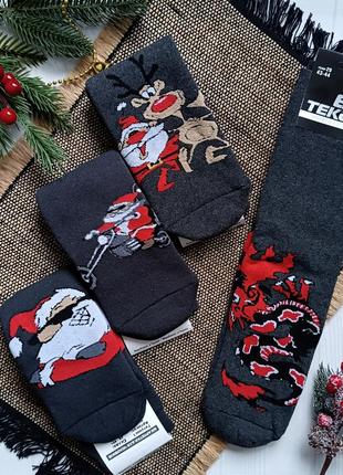 Чоловічі новорічні махрові шкарпетки