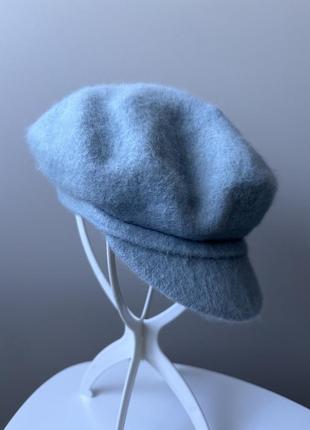 Роскошное голубое кеппи из ангоры и шерсти