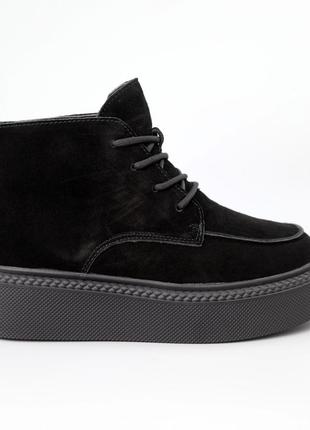 Ботинки женские замшевые мех