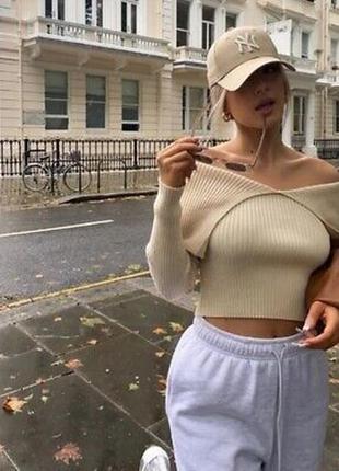 Джемпер светр на плечі свитер zara нова колекція