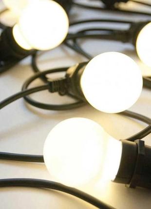 Гирлянда уличная ретро лампочки на 20 штук от usb warm bulbs led 50 и 5 метров мх 1-223 теплый белый
