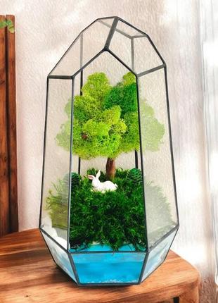 Флораріум із стабілізованим мохом «rabbit» 32х18см