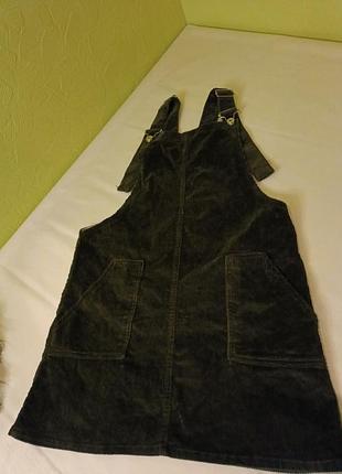 Красивый сарафан вельвет хаки