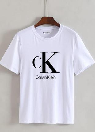 Жіноча футболка оверсайз oversize calvin klein кельвін кляйн біла