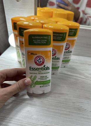 Arm & hammer, essentials, дезодорант-антиперспірант, свіжість розмарину та лаванди, 71 г
