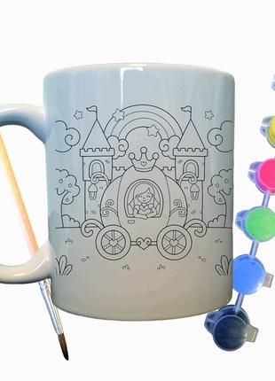 Кружка раскраска замок принцессы