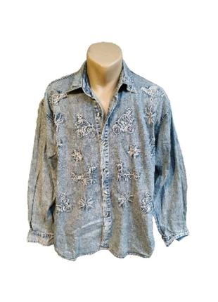 Abarro чоловіча джинсова сорочка розмір xl