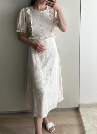 Платье zara с прошвой5 фото
