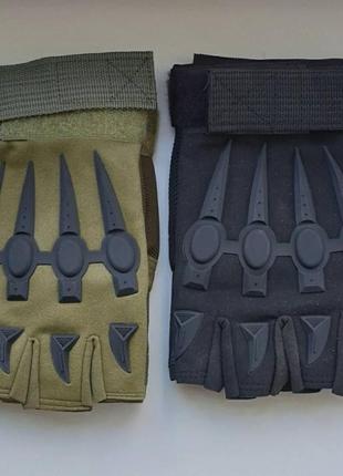 Тактичні рукавиці без пальців dragon олива