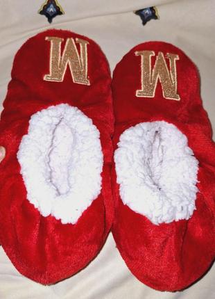 Плюшевые детские тапочки тапки шлепки чешки носки 20-22 см