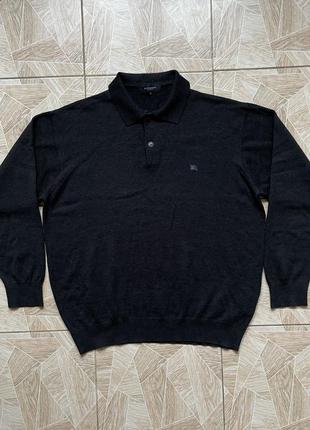 Свитер vintage rare burberry london wool polo sweater made in spain knitted