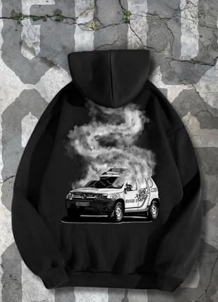 Чёрное худи унісекс - "горит мусор" горить дастер худи для мужчин