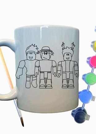 Кружка раскраска "творческая раскраска героев виртуальной игры"