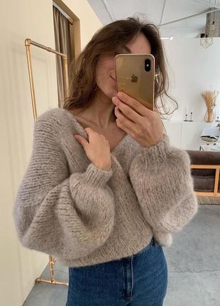 Стильный тёплый кардиган-пальто